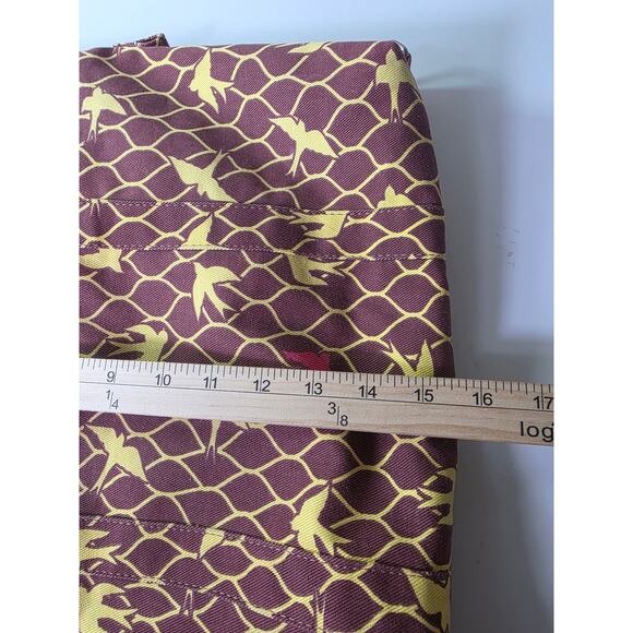 YAK PAK Brown Yellow Bird Flying Shopping Beach Large 16" Tote Bag - Picture 7 of 13